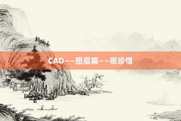 CAD——图层篇——很珍惜