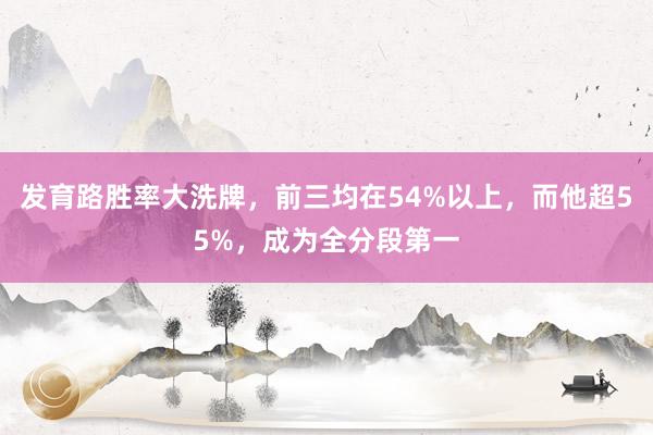 发育路胜率大洗牌，前三均在54%以上，而他超55%，成为全分段第一