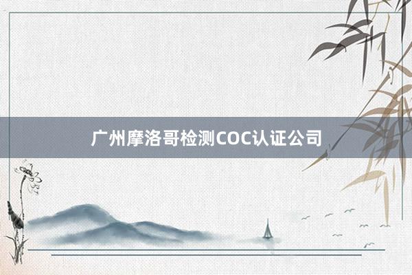 广州摩洛哥检测COC认证公司