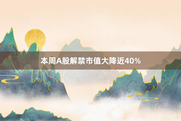 本周A股解禁市值大降近40%