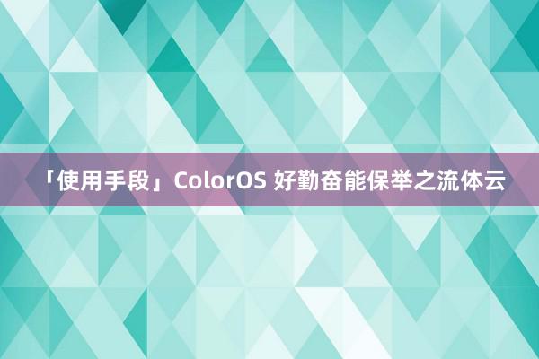 「使用手段」ColorOS 好勤奋能保举之流体云