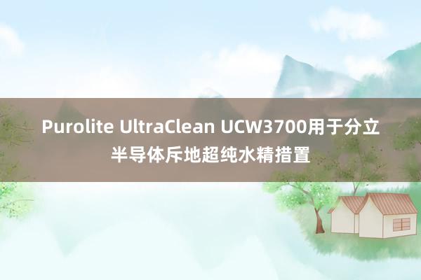 Purolite UltraClean UCW3700用于分立半导体斥地超纯水精措置