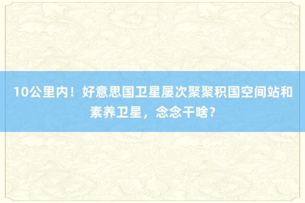 10公里内！好意思国卫星屡次聚聚积国空间站和素养卫星，念念干啥？